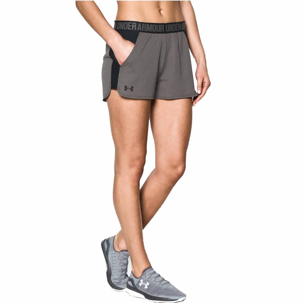 NEW UNDER ARMOUR women's play up 2.0 shorts in carbon heather